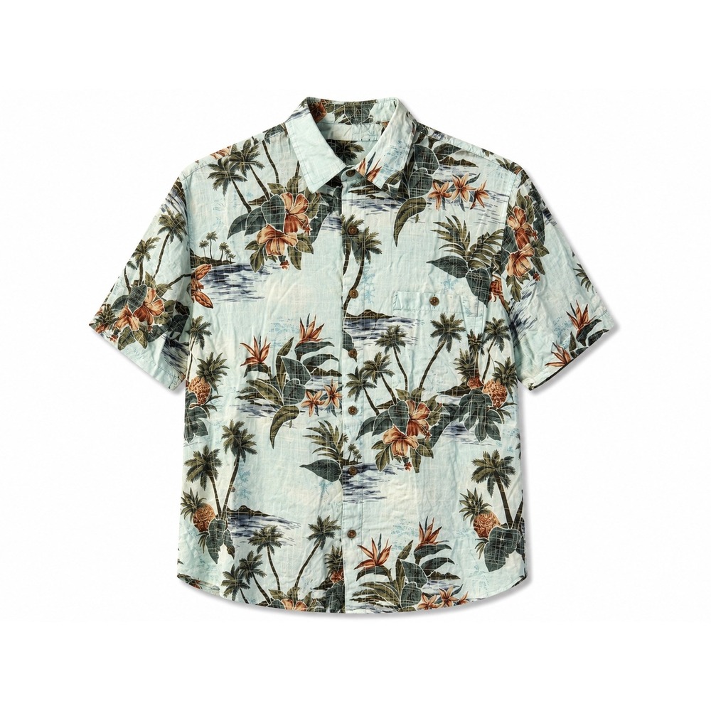 Batik Bay Hawaiian Tropical Button Front Shirt Men's XL Rayon Beach Aloha Camp